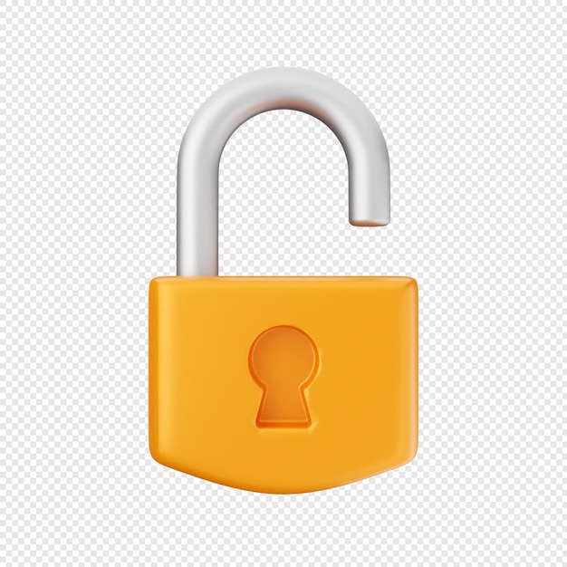 illustrazione dell'icona di sicurezza del lucchetto 3d