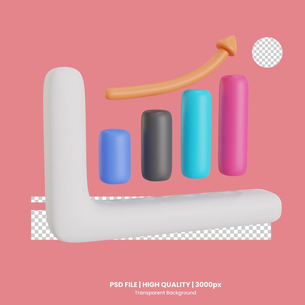 Illustrazione dell'icona statistica 3D
