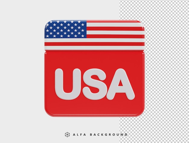 Illustrazione dell'icona vettoriale 3d del giorno dell'indipendenza americana del 4 luglio