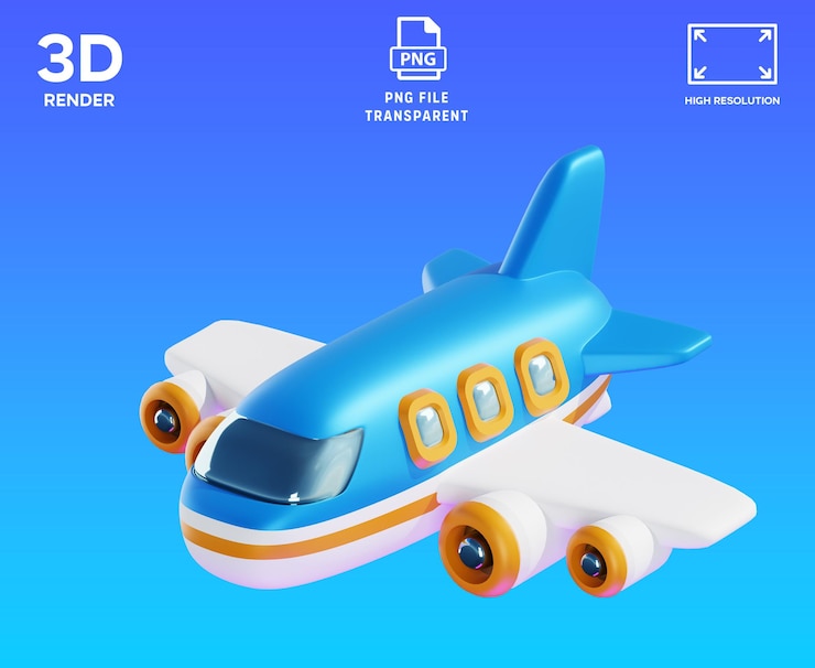 PSD illustrazione dell'oggetto 3d aeroplane toys