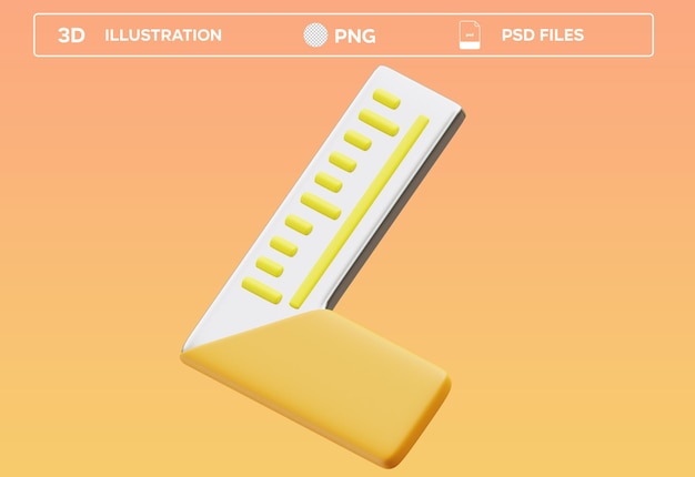 Illustrazione dell'oggetto 3D del righello