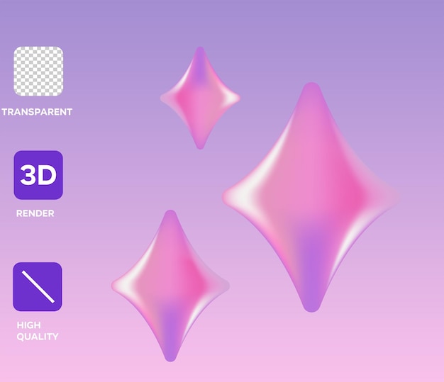 Illustrazione dell'oggetto 3D Sparkles Wink