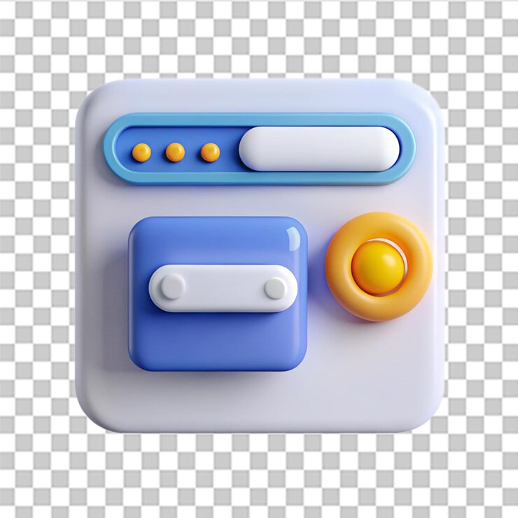 PSD illustrazione della barra di ricerca 3d navigazione e concetto di ricerca bottone browser per il sito web e il design dell'interfaccia utente vettore moderno in stile 3d