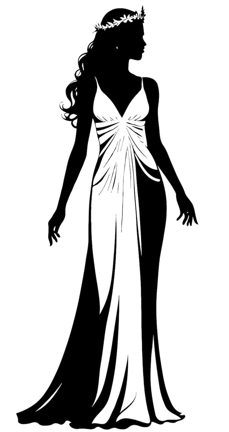 PSD illustrazione della bellezza della donna stile di silhouette