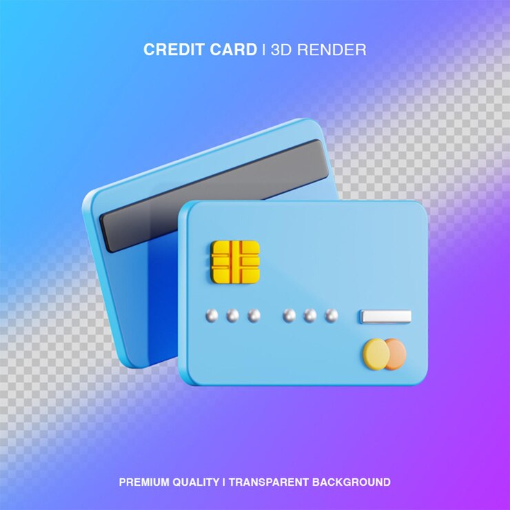 Illustrazione della carta di credito 3D isolata
