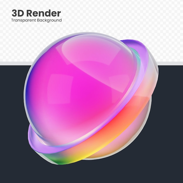 Illustrazione della forma astratta 3d con forme geometriche isolate di colore iridescente per la decorazione