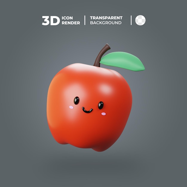 Illustrazione della frutta della mela 3D