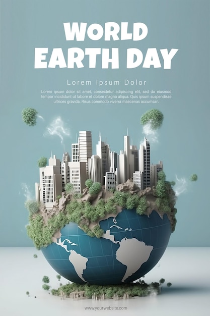 Illustrazione della Giornata Mondiale della Terra Un globo terrestre trasparente con albero forestale all'interno del globo