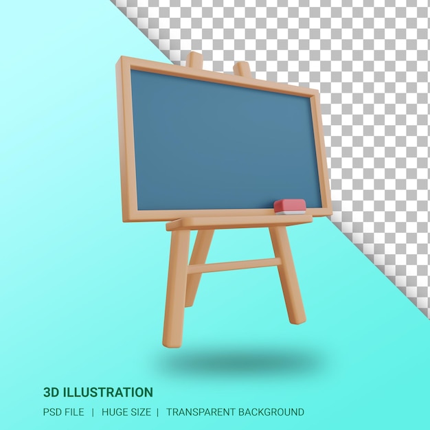 Illustrazione della lavagna 3d con sfondo trasparente