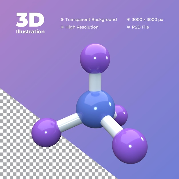 illustrazione della molecola 3d