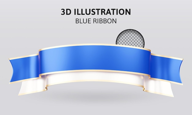 illustrazione della rappresentazione 3d dei nastri blu
