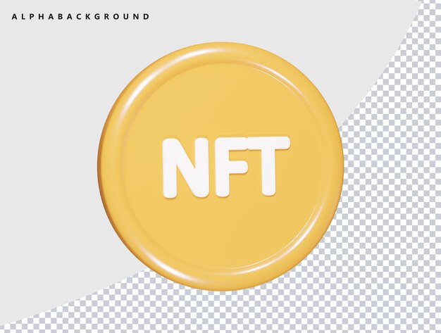 Illustrazione della rappresentazione 3d dell'icona Nft
