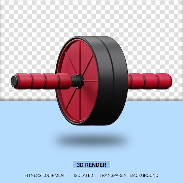 illustrazione della ruota 3d ab attrezzature per il fitness con sfondo trasparente