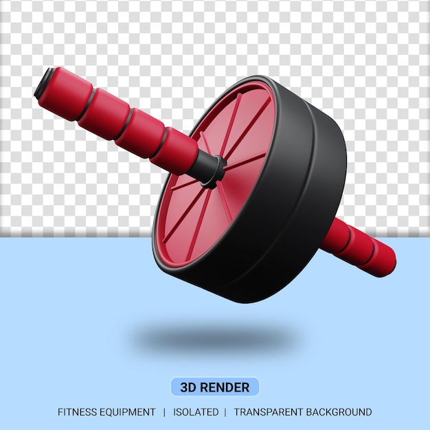 illustrazione della ruota 3d ab attrezzature per il fitness con sfondo trasparente