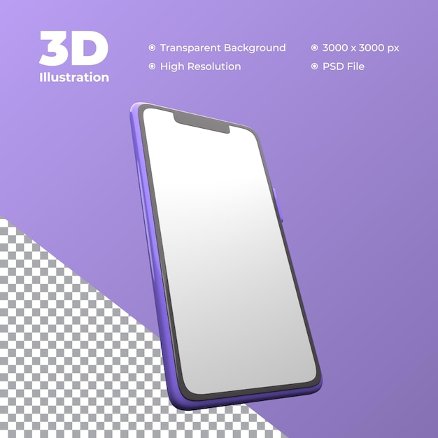 illustrazione dello smartphone 3d