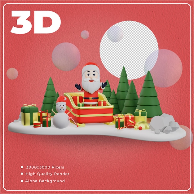 Illustrazione di Babbo Natale 3D con rendering di alta qualità