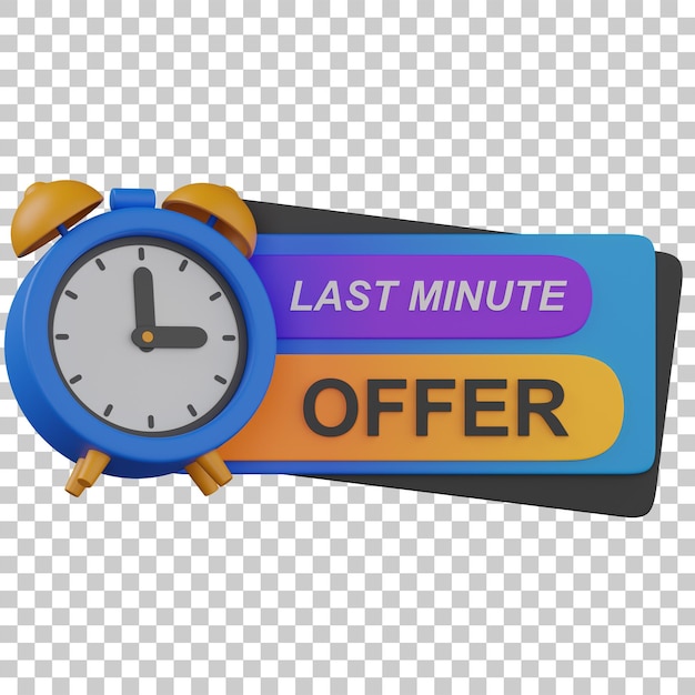 Illustrazione di banner di offerta dell'ultimo minuto