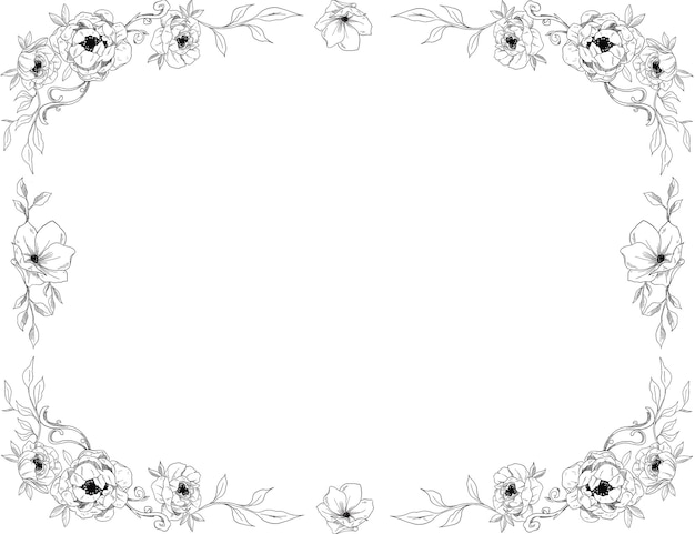 illustrazione di bordi e cornici floreali