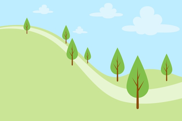 Illustrazione di campo verde modificabile su file psd