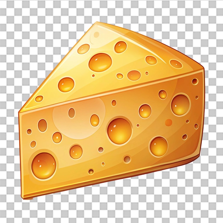 PSD illustrazione di cartone animato di formaggio isolato su uno sfondo trasparente