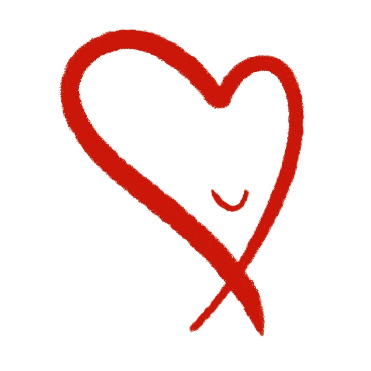 PSD illustrazione di cuore sorridente su sfondo trasparente file psd
