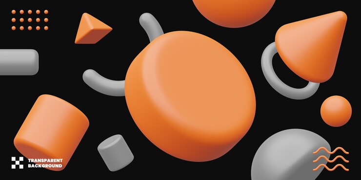 PSD illustrazione di forme geometriche di memphis nel rendering 3d minimalista