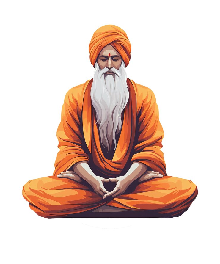 illustrazione di Guru Nanak Jayanti isolata su sfondo bianco