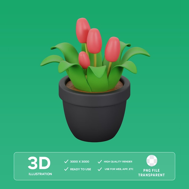 illustrazione di icona 3D di fiore