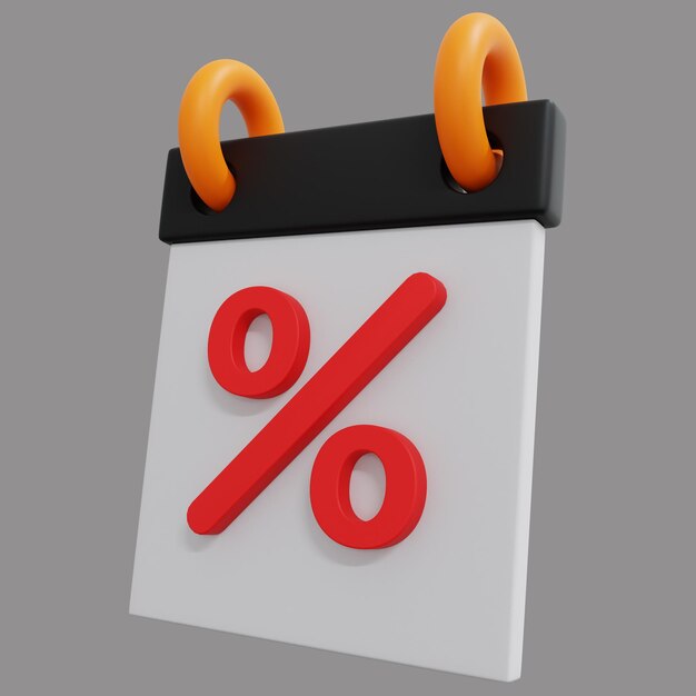 Illustrazione di icone 3D vendita di calendari