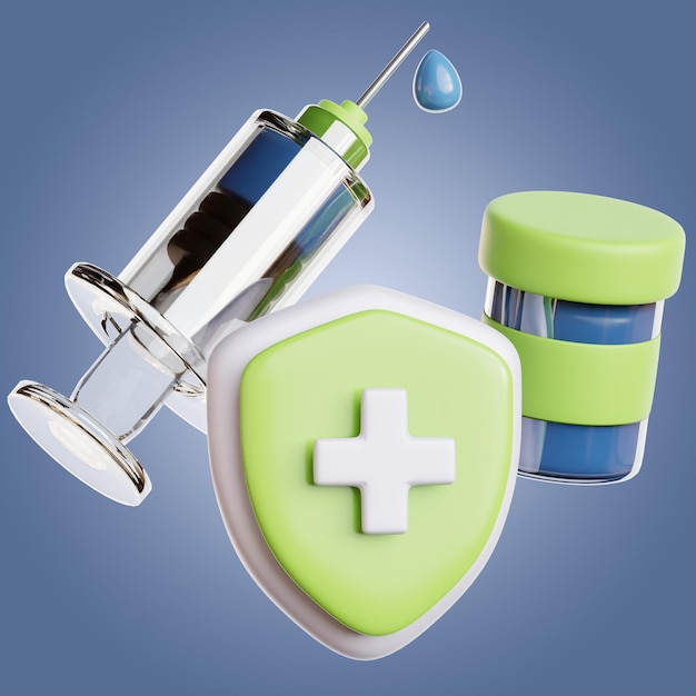 Illustrazione di icone di assistenza sanitaria 3D per il file psd del concetto di assistenza sanitaria
