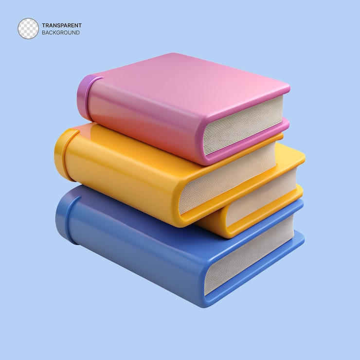 PSD illustrazione di icone di un gruppo di libri 3d