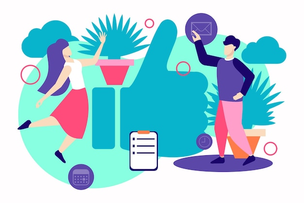illustrazione di marketing sui social media