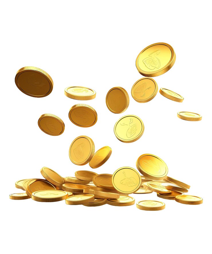 illustrazione di monete d'oro che cadono ai generati