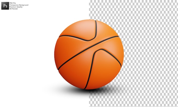 Illustrazione di pallacanestro isolata 3d