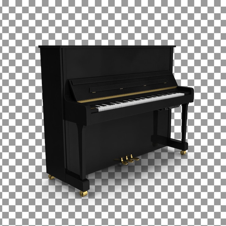 PSD illustrazione di pianoforte psd 3d su sfondo isolato e trasparente