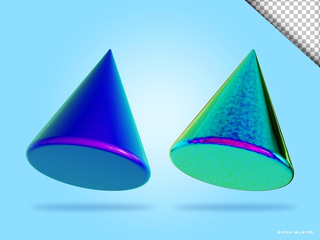 Illustrazione di rendering 3d del cono isolata