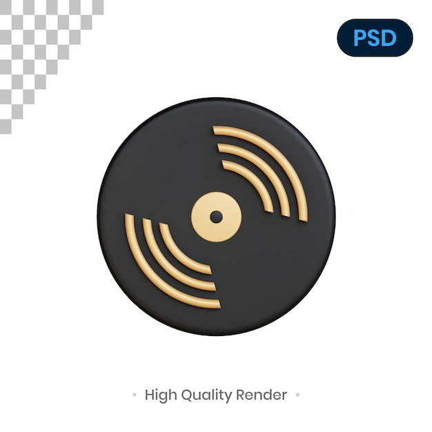 Illustrazione di rendering 3D del disco Psd Premium