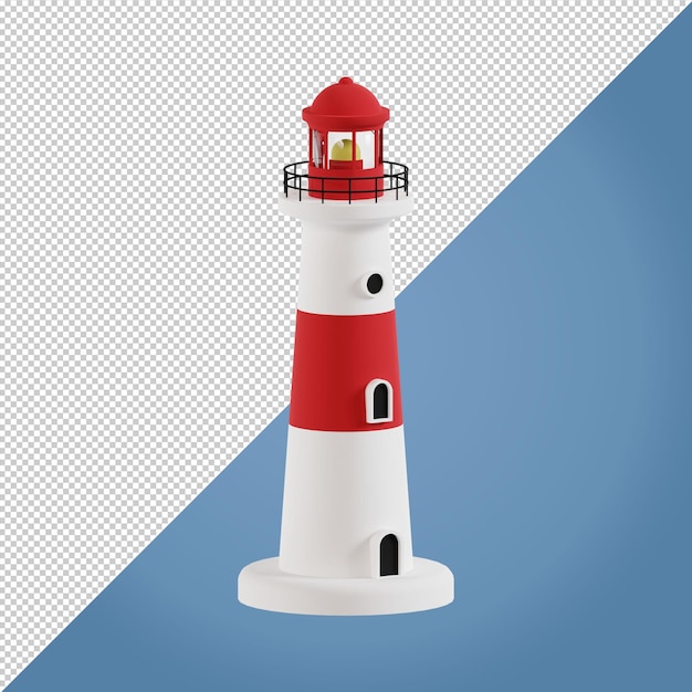 Illustrazione di rendering 3d del faro rosso