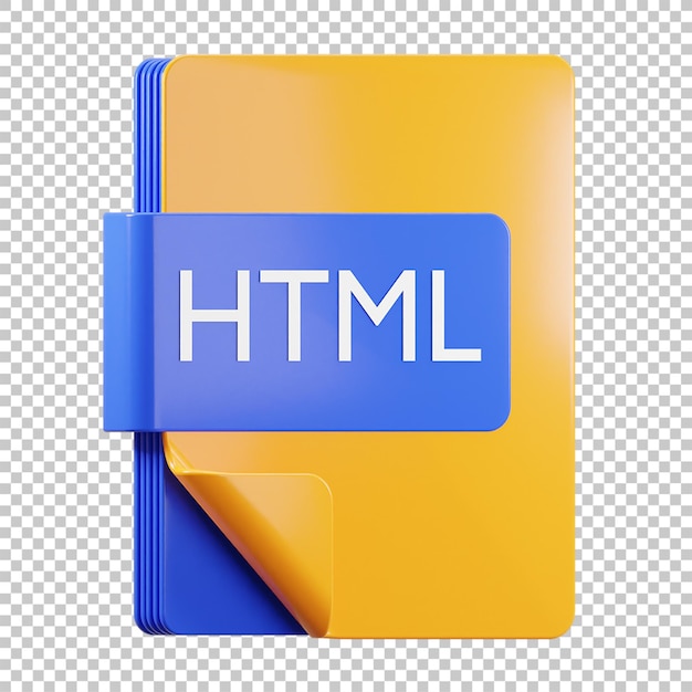 Illustrazione di rendering 3D del file di codice html isolato premium psd