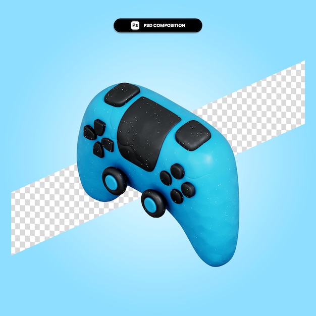 Illustrazione di rendering 3d del gamepad isolata