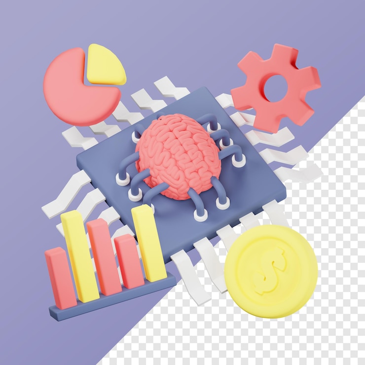 PSD illustrazione di rendering 3d del grafico predittivo