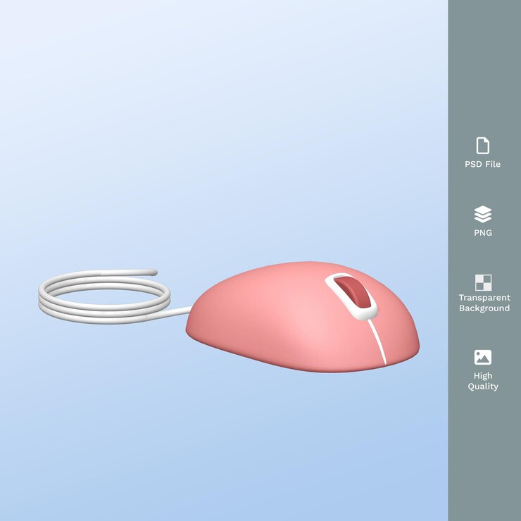 PSD illustrazione di rendering 3d del mouse ottico