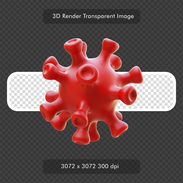 Illustrazione di rendering 3D del virus