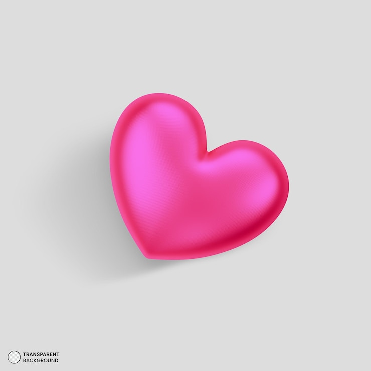 PSD illustrazione di rendering 3d dell'icona del cuore viola lucido