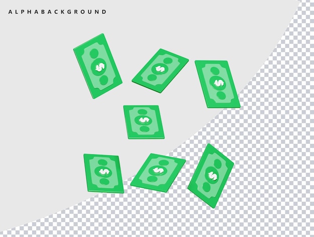 Illustrazione di rendering 3d dell'icona del dollaro