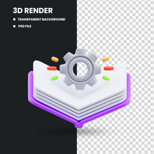 Illustrazione di rendering 3D dell'icona della guida alla gestione del progetto