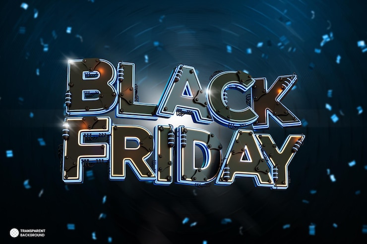PSD illustrazione di rendering 3d dell'insegna di vendita del black friday