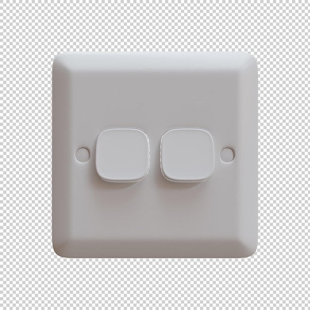 Illustrazione di rendering 3D dell'interruttore a doppio pulsante