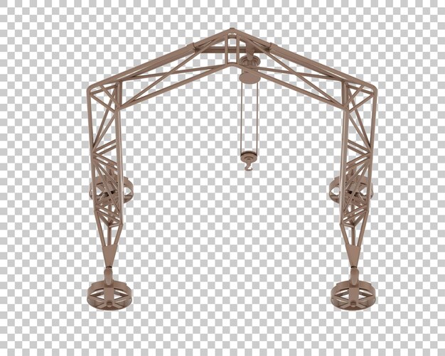 Illustrazione di rendering 3D della gru isolata su uno sfondo trasparente