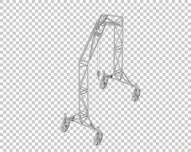 Illustrazione di rendering 3D della gru isolata su uno sfondo trasparente